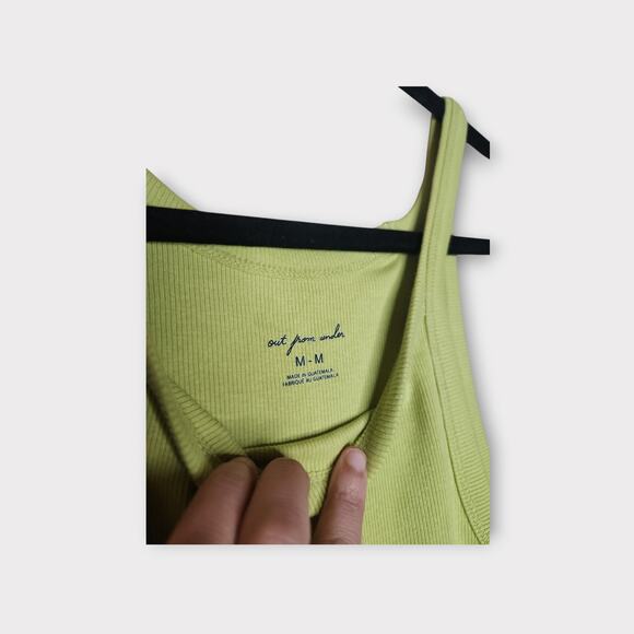 NEW Out From Under Ribbed Tank Dress Med Lime Green Sleeveless Stretch Y2K - Picture 3 of 9